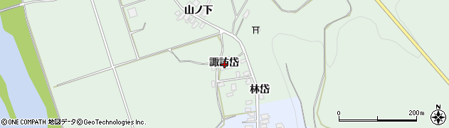 秋田県北秋田市木戸石諏訪岱周辺の地図