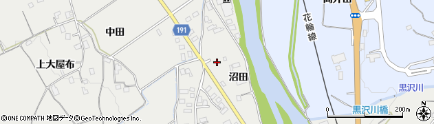 秋田県鹿角市尾去沢（沼田）周辺の地図