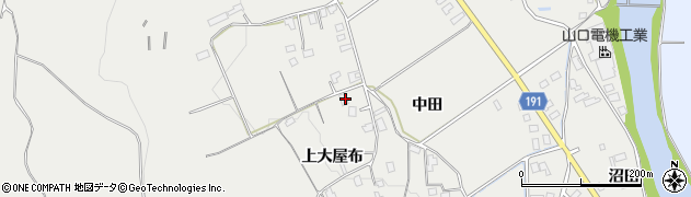 秋田県鹿角市尾去沢（上大屋布）周辺の地図
