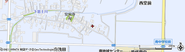 秋田県能代市河戸川後田121周辺の地図