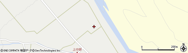 秋田県大館市比内町中野（長刀川原）周辺の地図