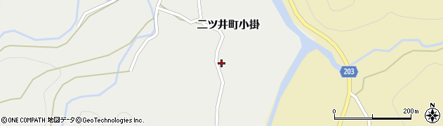 秋田県能代市二ツ井町小掛（上山）周辺の地図
