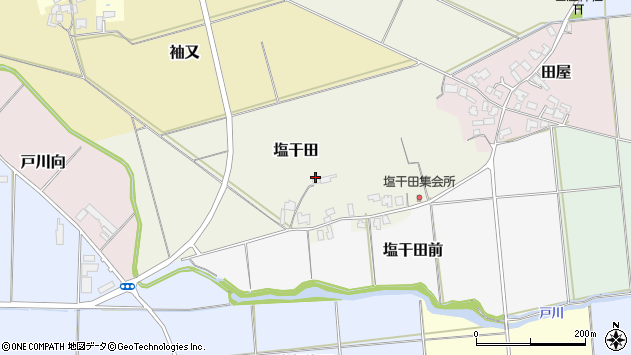 〒016-0167 秋田県能代市塩干田前の地図