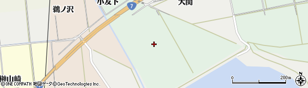 秋田県能代市小友下周辺の地図