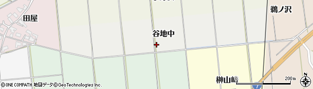 秋田県能代市谷地中周辺の地図