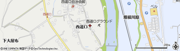 秋田県鹿角市尾去沢（西道口）周辺の地図