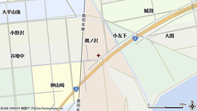 〒016-0141 秋田県能代市鵜ノ沢の地図