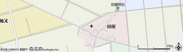 秋田県能代市田屋周辺の地図