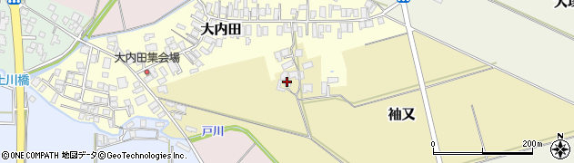 秋田県能代市袖又周辺の地図