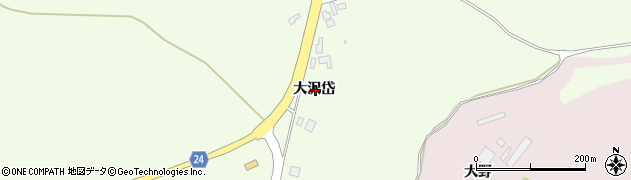 秋田県北秋田市米内沢大沢岱周辺の地図