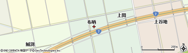 秋田県能代市布晒周辺の地図