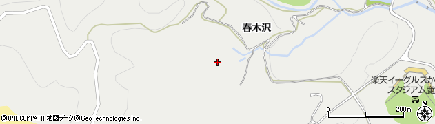 秋田県鹿角市尾去沢春木沢周辺の地図