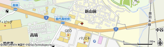 秋田県能代市新山前周辺の地図