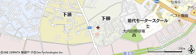 秋田県能代市下柳周辺の地図