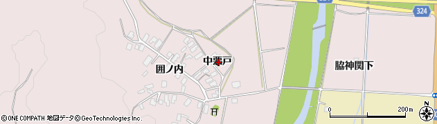 秋田県北秋田市中屋敷中悪戸周辺の地図
