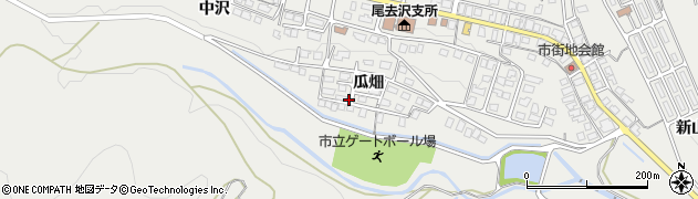 秋田県鹿角市尾去沢（瓜畑）周辺の地図