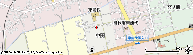 秋田県能代市中関周辺の地図