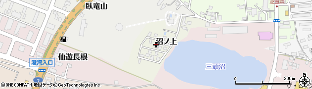 秋田県能代市沼ノ上周辺の地図