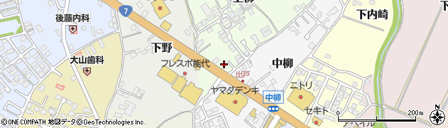 秋田県能代市上柳8-5周辺の地図