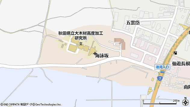 〒016-0876 秋田県能代市海詠坂の地図