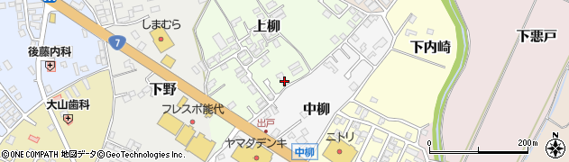 秋田県能代市上柳5-9周辺の地図