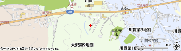 岩手県久慈市大沢（第９地割）周辺の地図