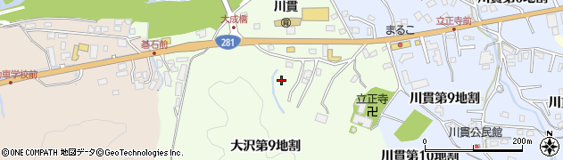 岩手県久慈市大沢周辺の地図
