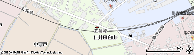 秋田県能代市仁井田白山87周辺の地図