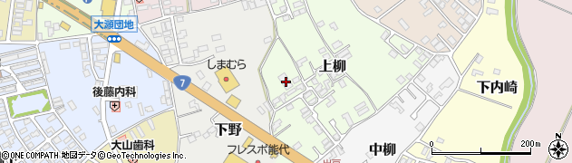 秋田県能代市上柳18周辺の地図