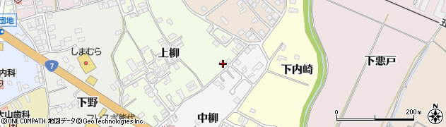 秋田県能代市上柳2-1周辺の地図