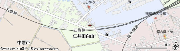 秋田県能代市仁井田白山114周辺の地図