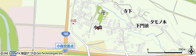 秋田県北秋田市小森（小森）周辺の地図