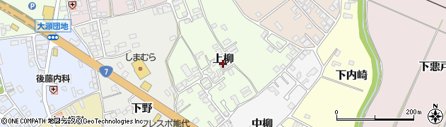 秋田県能代市上柳20周辺の地図