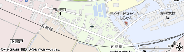 秋田県能代市仁井田白山102周辺の地図
