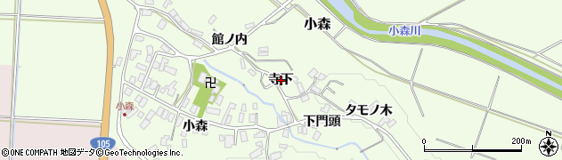 秋田県北秋田市小森（寺下）周辺の地図
