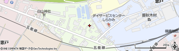 秋田県能代市仁井田白山117周辺の地図