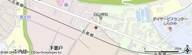 秋田県能代市中悪戸周辺の地図