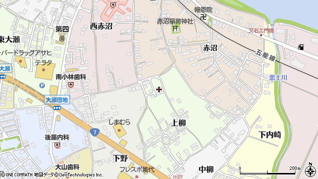 〒016-0182 秋田県能代市上柳の地図