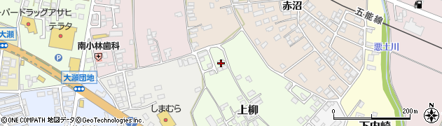 秋田県能代市上柳周辺の地図