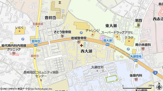 〒016-0855 秋田県能代市西大瀬の地図