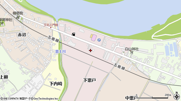 〒016-0113 秋田県能代市下悪戸の地図