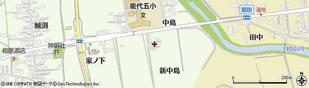 秋田県能代市鰄渕（新中島）周辺の地図
