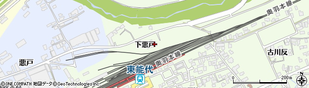 秋田県能代市鰄渕下悪戸1周辺の地図