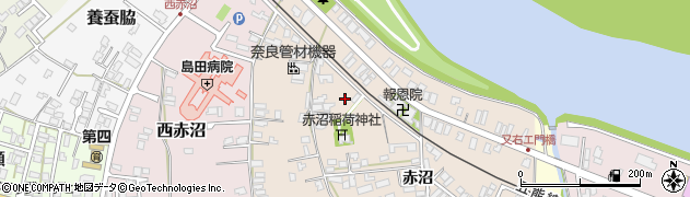 秋田県能代市能代町赤沼周辺の地図