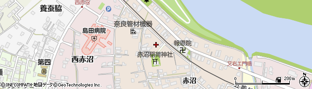 秋田県能代市能代町（赤沼）周辺の地図