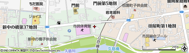 岩手県久慈市新中の橋（第５地割）周辺の地図