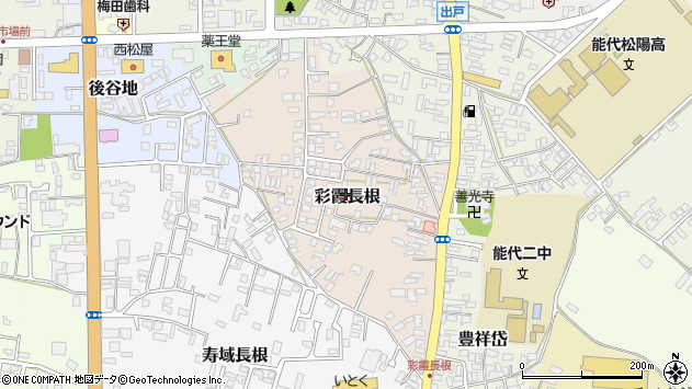 〒016-0861 秋田県能代市彩霞長根の地図