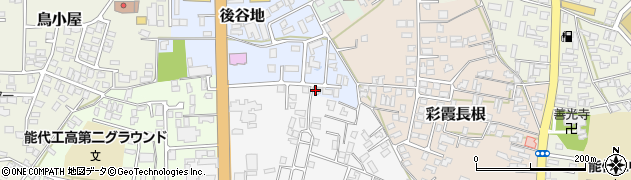 秋田県能代市能代町後谷地周辺の地図