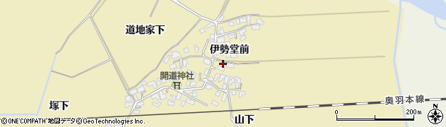 秋田県能代市扇田伊勢堂前周辺の地図