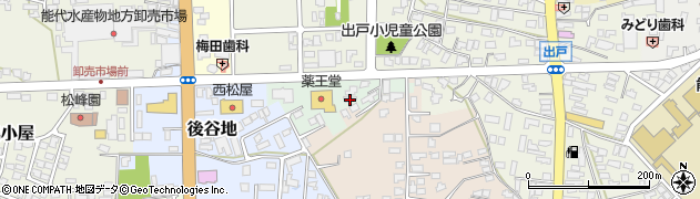 秋田県能代市出戸後周辺の地図